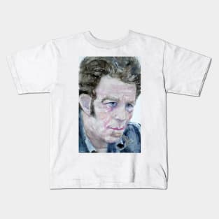 TOM WAITS watercolor portrait .2 Kids T-Shirt